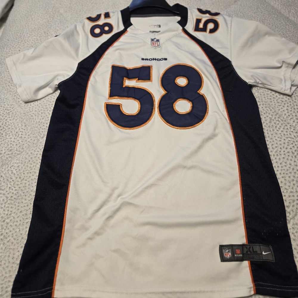 Nike Men's White and Navy Jersey Denver Broncos XL Von Miller